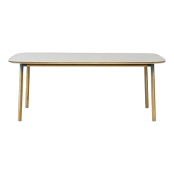 Table à manger rectangulaire en chêne et lino gris 95 x 200 cm Form - Normann Copenhagen