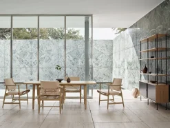Table à manger rectangulaire en chêne huilé et laiton 210x82cm Hunting Table - Carl Hansen & Søn