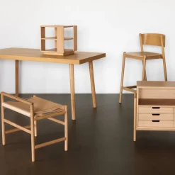Table à manger rectangulaire en chêne naturel 160x80 cm Herringbone - Hübsch
