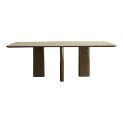 Table à manger rectangulaire en frêne et laqué kaki 180x100cm Joe - Gabrielle paris
