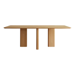 Table à manger rectangulaire en frêne plaqué et bois massif naturel 180x100cm Joe - Gabrielle paris