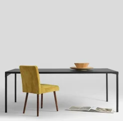 Table à manger rectangulaire en métal noir 180cm Obroos - Custom form