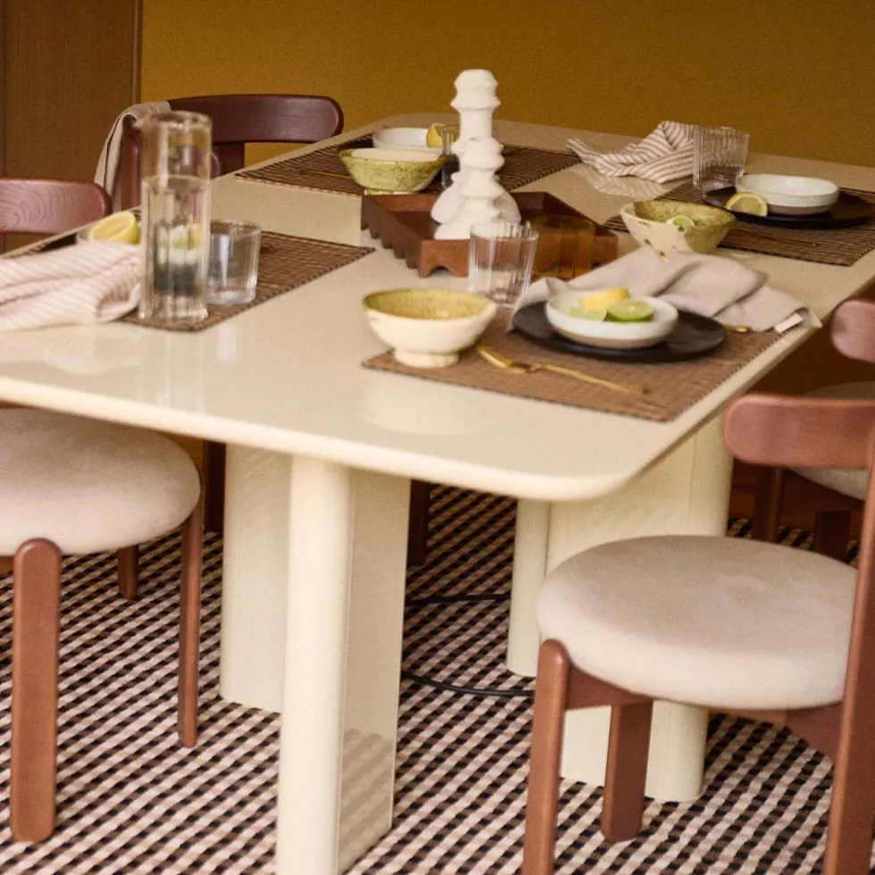 Table à manger rectangulair en frêne lasuré noir 180x100cm Joe - Gabrielle paris