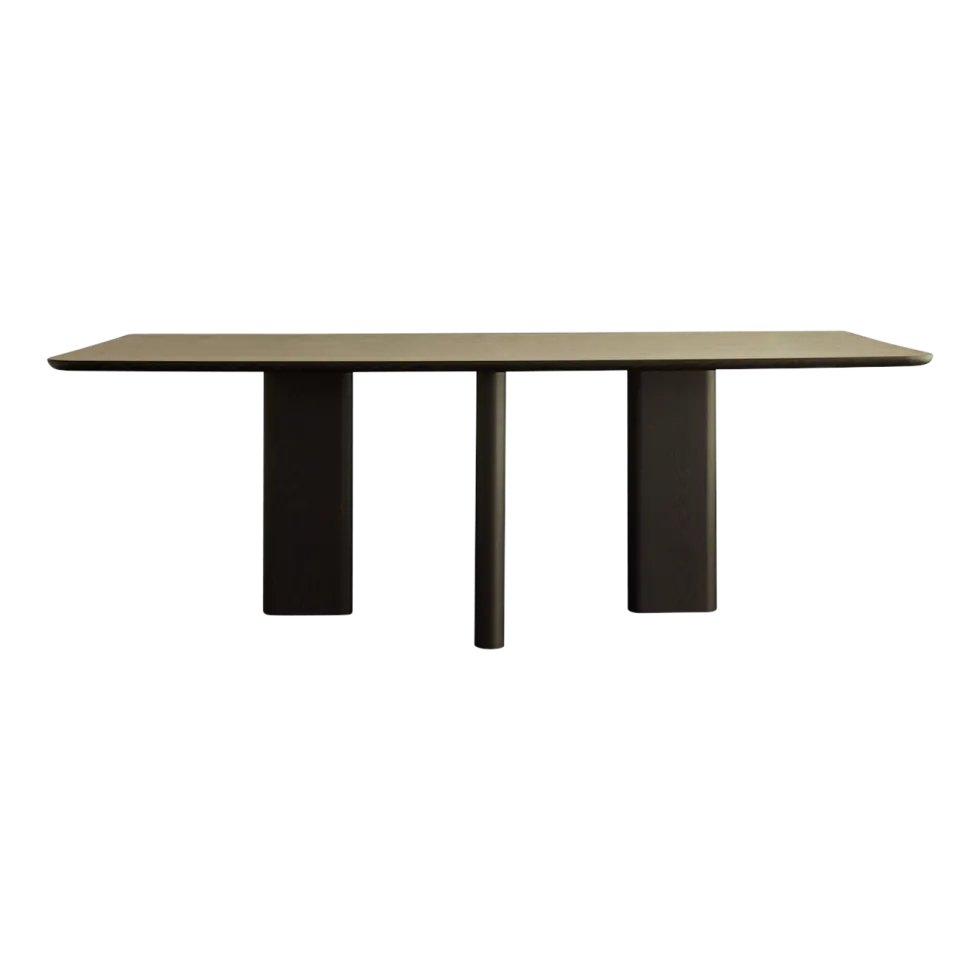 Table à manger rectangulair en frêne lasuré noir 180x100cm Joe - Gabrielle paris