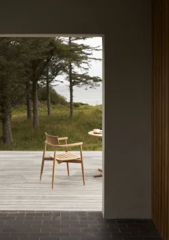 Table à manger ronde d'extérieur en teck non traité 80x74cm E022 - Carl Hansen & Søn