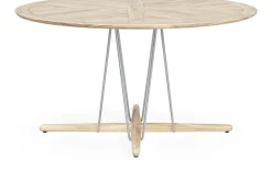 Table à manger ronde d'extérieur en teck non traité 140x74cm E022 - Carl Hansen & Søn