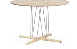 Table à manger ronde d'extérieur en teck non traité 110x74cm E022 - Carl Hansen & Søn