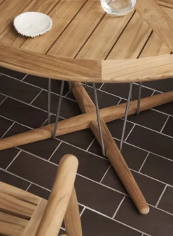 Table à manger ronde d'extérieur en teck non traité 110x74cm E022 - Carl Hansen & Søn
