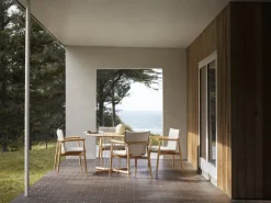 Table à manger ronde d'extérieur en teck non traité 110x74cm E022 - Carl Hansen & Søn