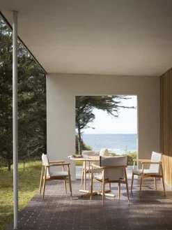 Table à manger ronde d'extérieur en teck non traité 110x74cm E022 - Carl Hansen & Søn
