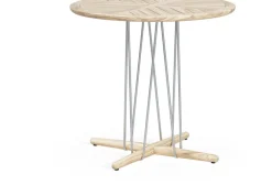 Table à manger ronde d'extérieur en teck non traité 80x74cm E022 - Carl Hansen & Søn