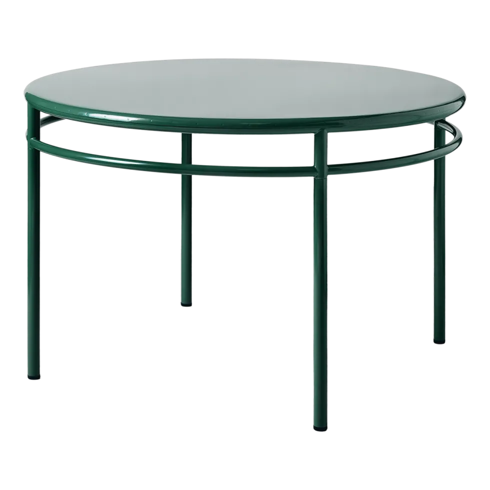 Table à manger ronde en acier vert mousse 120cm T37 - Tolix
