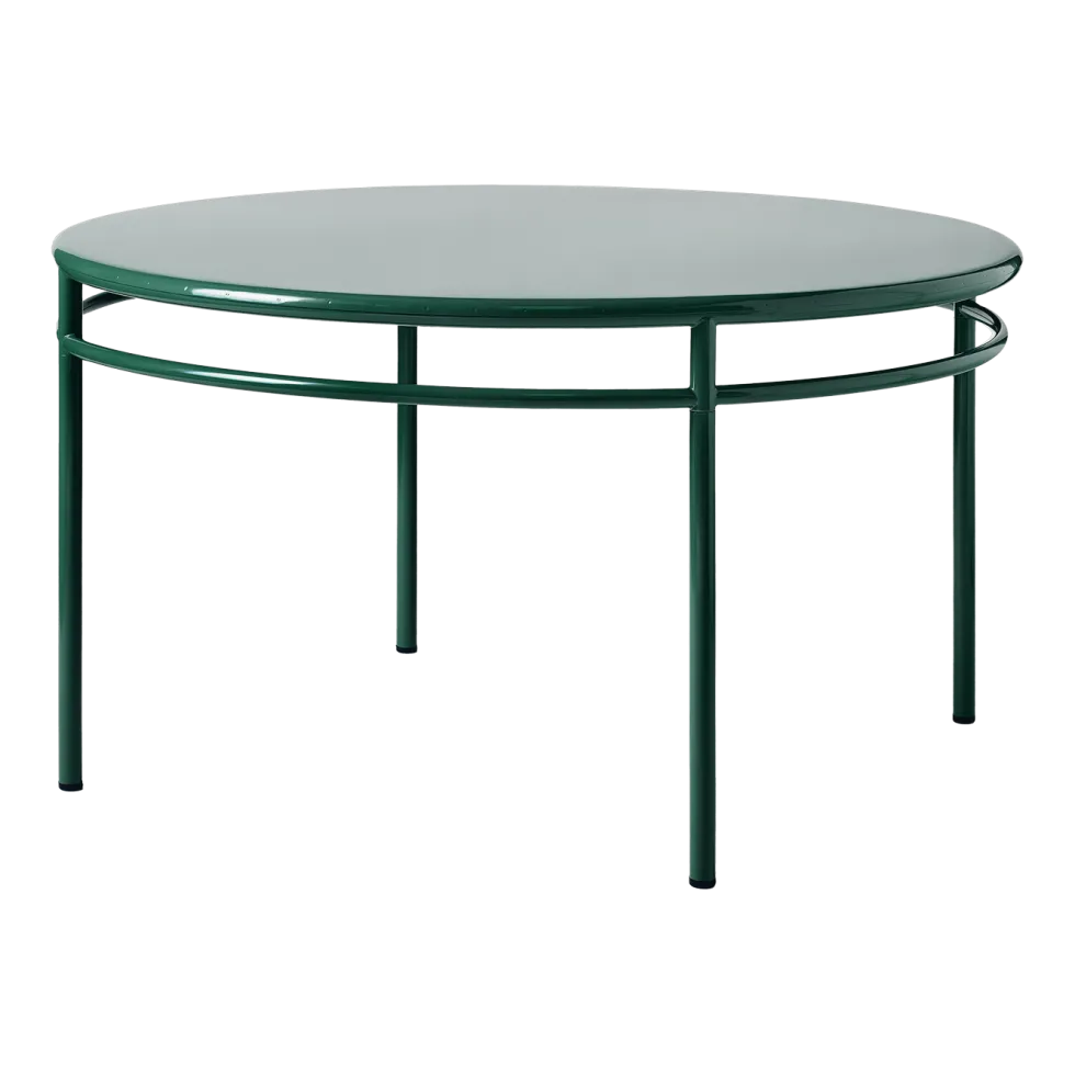 Table à manger ronde en acier vert mousse 140cm T37 - Tolix