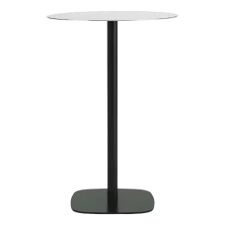 Table à manger ronde en aluminium noir et acier blanc 7O cm Form - Normann Copenhagen