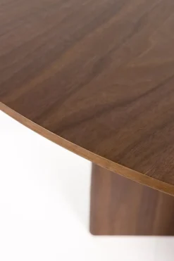 Table à manger ronde en bois marron foncé 120cm Alma - The Cool Republic