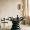 Table à manger ronde en bois noir 140x77cm Yalu - Nordal