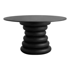 Table à manger ronde en bois noir 140x77cm Yalu - Nordal