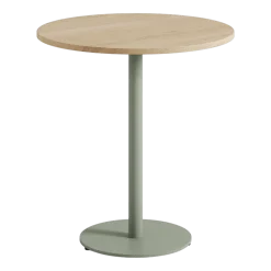Table à manger ronde en chêne et piétement en acier gris 70 x 75 cm Moka - TIPTOE