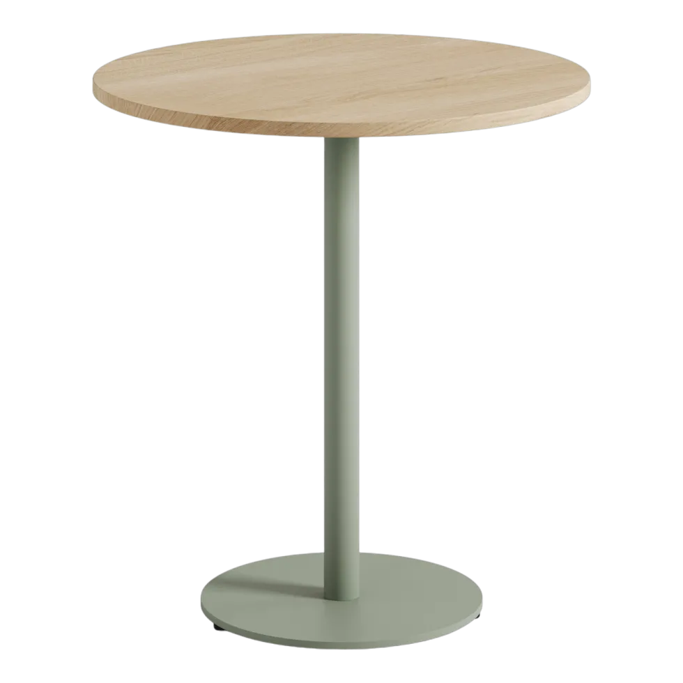 Table à manger ronde en chêne et piétement en acier gris 70 x 75 cm Moka - TIPTOE