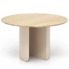 Table à manger ronde en chêne naturel et acier beige 120x74cm Plateau - Fest Amsterdam