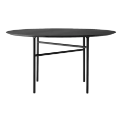 Table à manger ronde en chêne noir 138 cm Snaregade - Audo