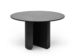 Table à manger ronde en chêne noir et acier noir 120x74cm Plateau - Fest Amsterdam