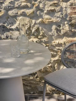 Table à manger ronde en céramique crème et le plateau portland 150x75cm Sandro - Vincent Sheppard