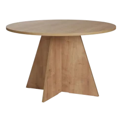 Table à manger ronde en mélamine claire 120x75cm Virella - Home Design