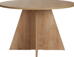 Table à manger ronde en mélamine claire 120x75cm Virella - Home Design