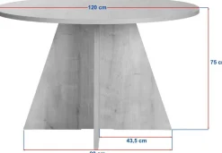Table à manger ronde en mélamine noire 120x75cm Virella - Home Design