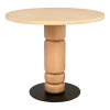 Table à manger ronde en placage chêne et hêtre massif 90cm Beads - Versmissen