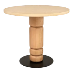 Table à manger ronde en placage chêne et hêtre massif 90cm Beads - Versmissen