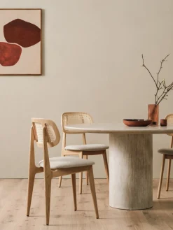 Table à manger ronde en plâtre minéral 150cm Ari Ellipse - Vincent Sheppard
