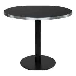 Table à manger ronde en stratifié roche noir et acier noir 90cm Elliot - Versmissen