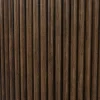Table à manger ronde en travertin et chêne finition noyer 115cm Arda - Dutchbone
