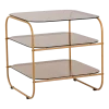 Table marron et orange en fer avec plateau en verre Echo - Hübsch