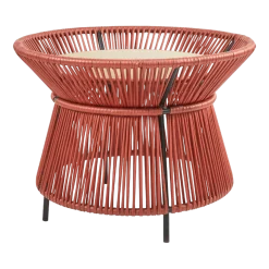 Table marron plateau en marbre crème Caribe chic - Ames