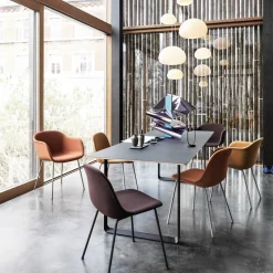 Table noire piétement blanc 170 cm 70-70 - Muuto