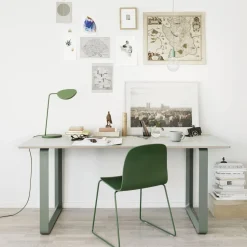 Table noire piétement blanc 170 cm 70-70 - Muuto