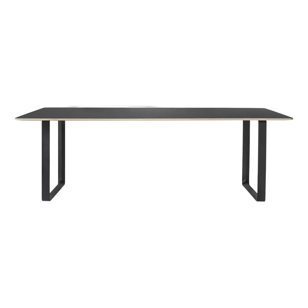 Table noire piétement noir 225 cm 70-70 - Muuto