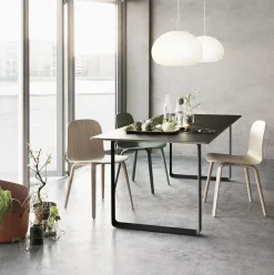 Table noire piétement noir 225 cm 70-70 - Muuto