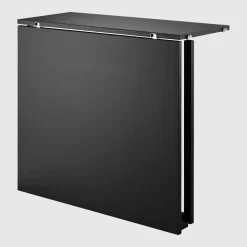 Table pliante en frêne teinté noir et pieds noirs en acier - String furniture