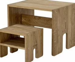 Table pour enfants en chêne marron 50 cm Bas - Bloomingville Mini