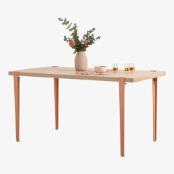 Table rectangulaire avec pieds rose cendré 75 cm Baltazar - TIPTOE