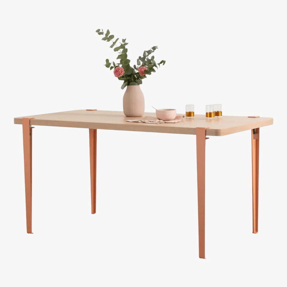 Table rectangulaire avec pieds rose cendré 75 cm Baltazar - TIPTOE