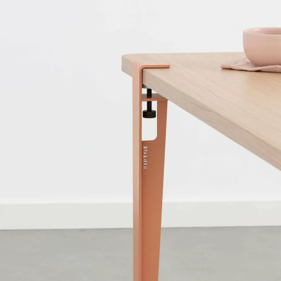 Table rectangulaire avec pieds rose cendré 75 cm Baltazar - TIPTOE