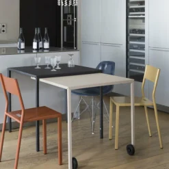 Table rectangulaire coulissante taupe et sable Rafale - Matière Grise