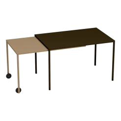 Table rectangulaire coulissante taupe et sable Rafale - Matière Grise