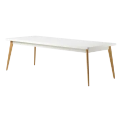 Table rectangulaire en acier blanc pur et pieds bois 240x100cm 55 - Tolix