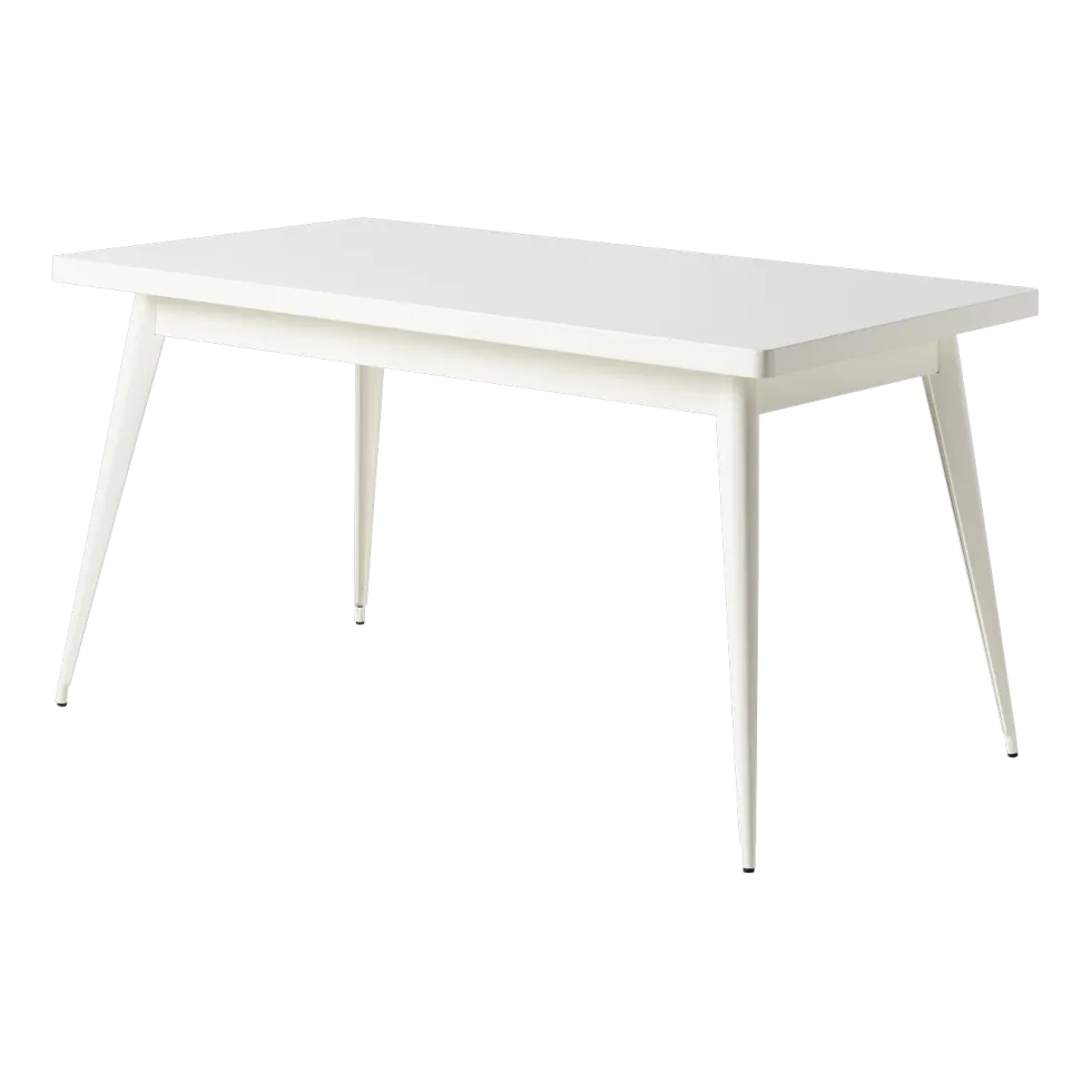 Table rectangulaire en acier blanc pur 140x80cm 55 - Tolix